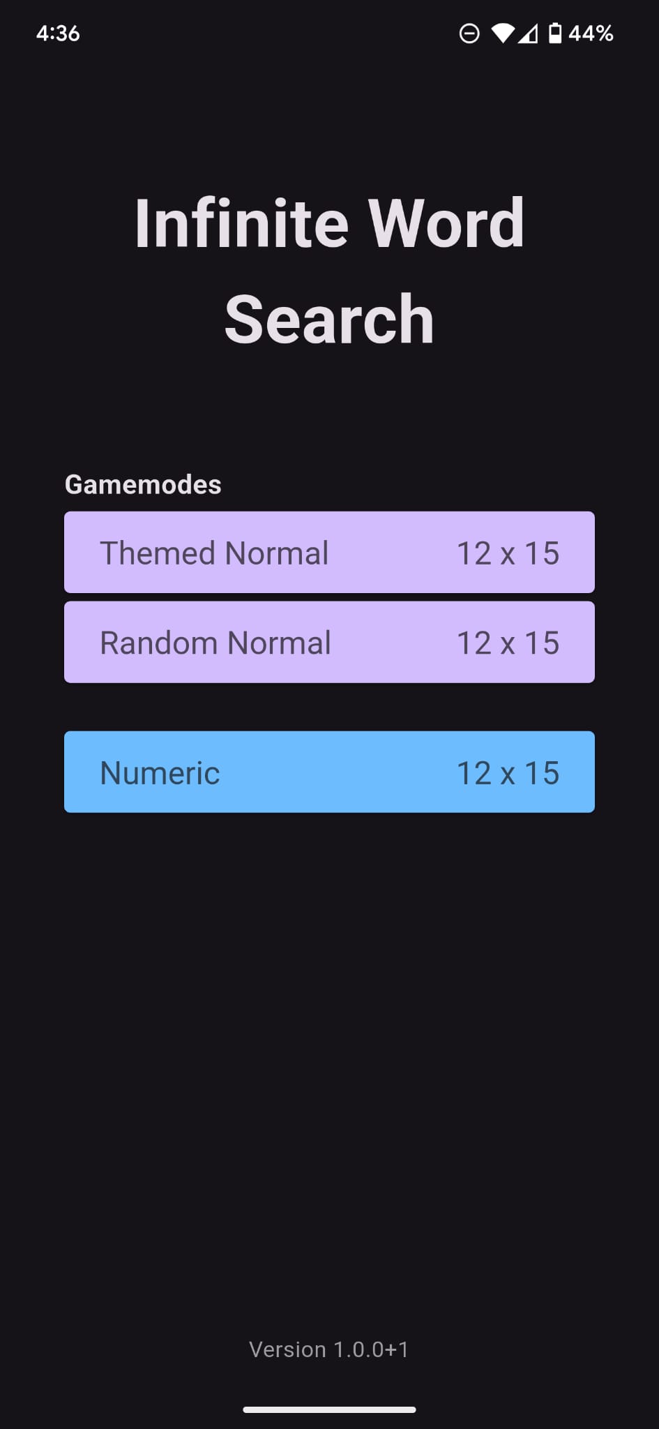 Word search app homepage